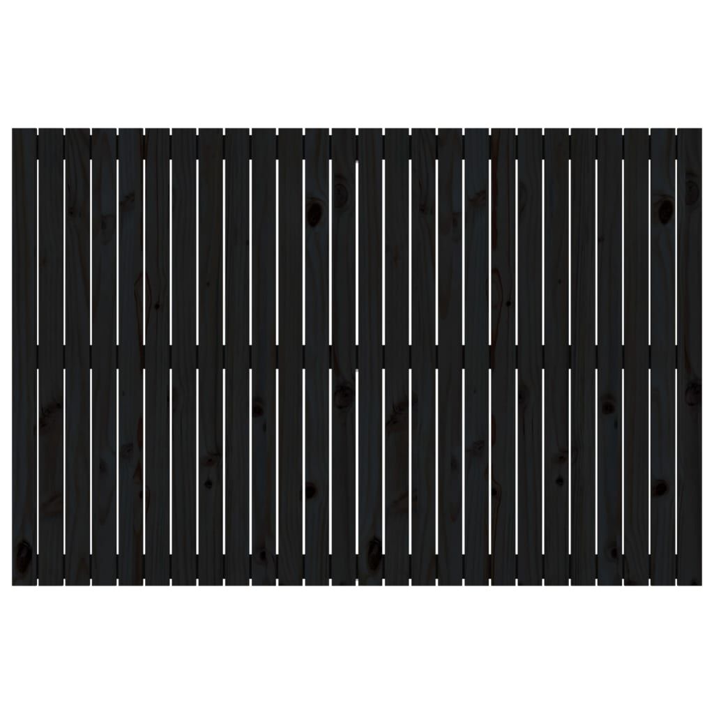 vidaXL Κεφαλάρι Τοίχου Μαύρο 166x3x110 εκ. από Μασίφ Ξύλο Πεύκου