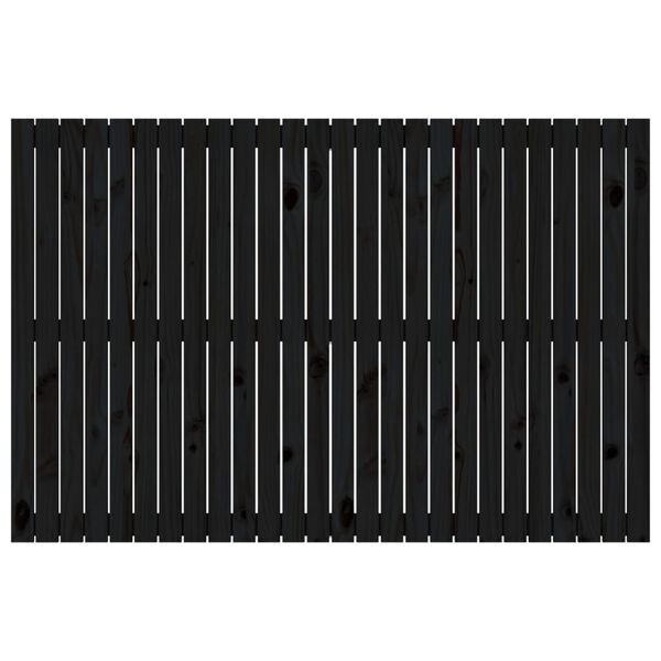 vidaXL Κεφαλάρι Τοίχου Μαύρο 166x3x110 εκ. από Μασίφ Ξύλο Πεύκου