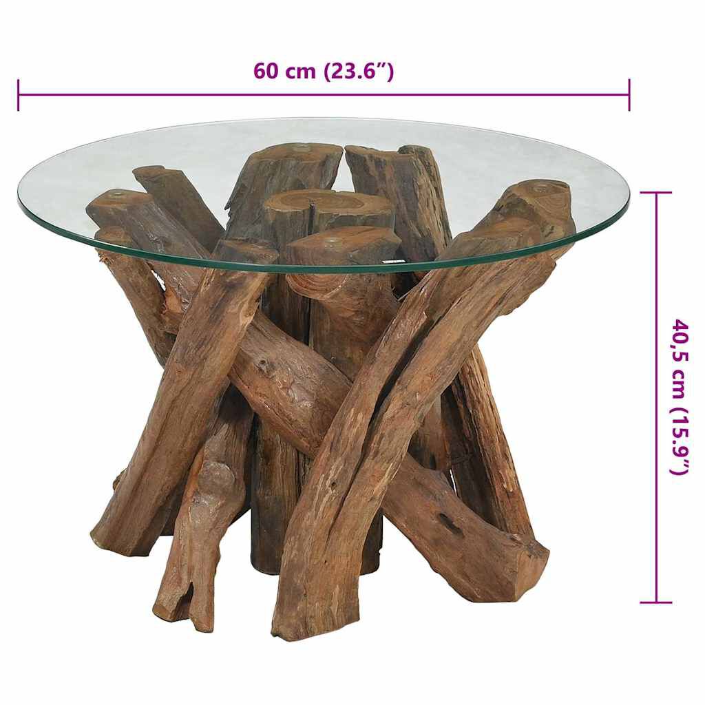 vidaXL Τραπεζάκι Σαλονιού 60 εκ. από Μασίφ Ξύλο Teak