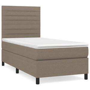 vidaXL Κρεβάτι Boxspring με Στρώμα Taupe 80x200 εκ. Υφασμάτινο