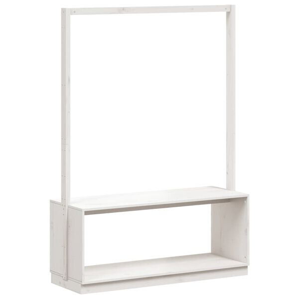vidaXL Κρεμάστρα Ρούχων Παπουτσοθήκη Λευκή 113x40x157,5εκ Μασίφ Πεύκο