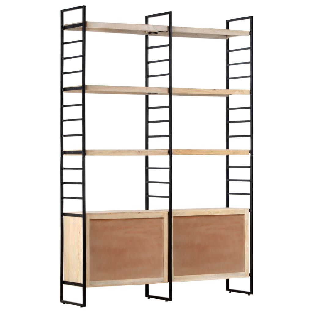 vidaXL Βιβλιοθήκη με 4 Επίπεδα 124 x 30 x 180 εκ. Μασίφ Ξύλο Μάνγκο
