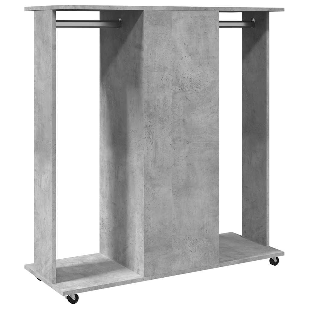 vidaXL Ντουλάπα με Ροδάκια Γκρι Σκυρ. 102x38x110εκ. Επεξεργασμένο Ξύλο