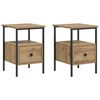 vidaXL &Kappa;&omicron;&mu;&omicron;&delta;ί&nu;&alpha; 2 &tau;&epsilon;&mu;ά&chi;&iota;&alpha; Artisan Oak 34x36x50 cm &Kappa;&alpha;&tau;&alpha;&sigma;&kappa;&epsilon;&upsilon;&alpha;&sigma;&mu;έ&nu;&omicron; &xi;ύ&lambda;&omicron;