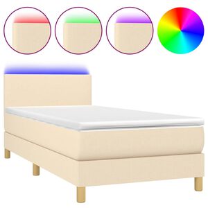 vidaXL &Kappa;&rho;&epsilon;&beta;ά&tau;&iota; Boxspring &mu;&epsilon; &Sigma;&tau;&rho;ώ&mu;&alpha; & LED &Kappa;&rho;&epsilon;&mu; 100x200 &epsilon;&kappa;. &Upsilon;&phi;&alpha;&sigma;&mu;ά&tau;&iota;&nu;&omicron;