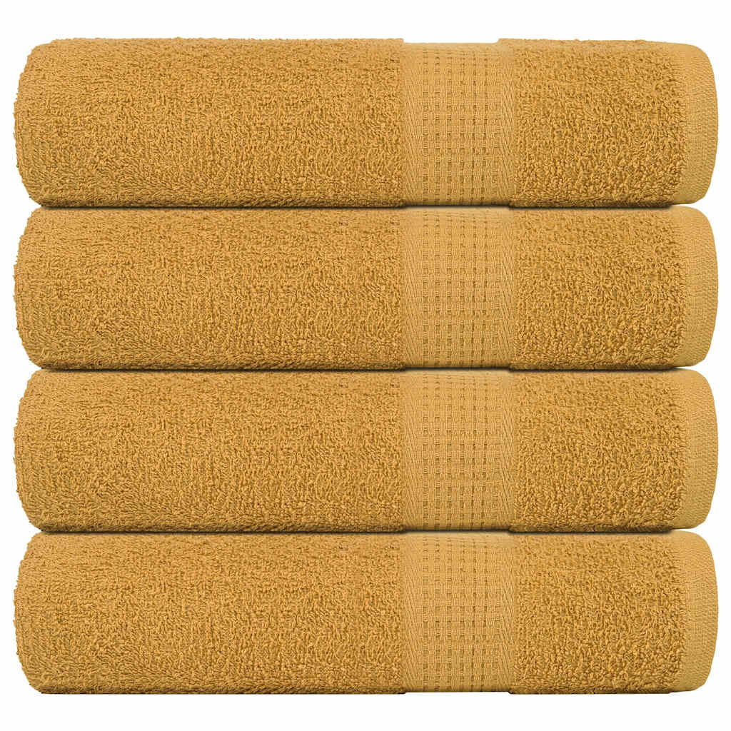 vidaXL Πετσέτες μπάνιου 4 Τεμ Χρυσή 100x150 εκ. 360 γρ/μ² 100% Βαμβ.