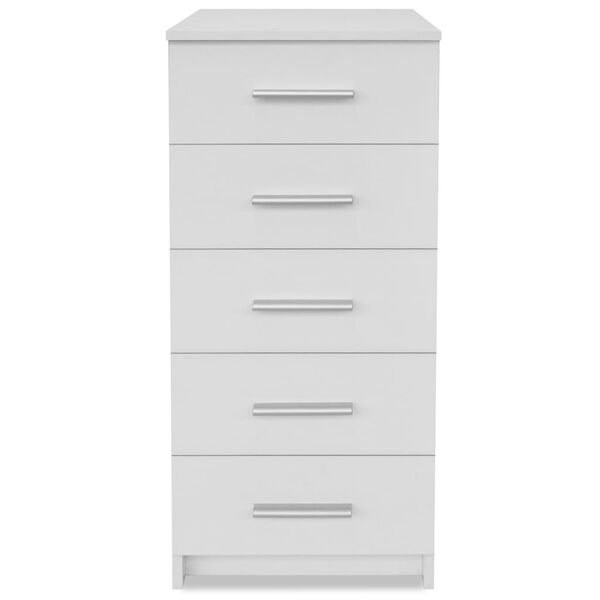 vidaXL Συρταριέρα Ψηλή Λευκή 41 x 35 x 106 εκ. από Μοριοσανίδα