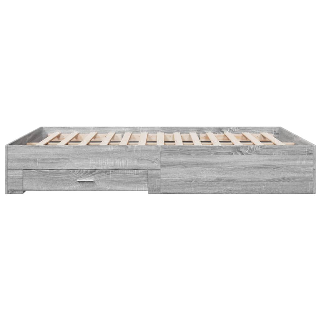 vidaXL Πλαίσιο Κρεβατιού με συρτάρια Γκρι sonoma 160x200εκ. Επεξ. Ξύλο