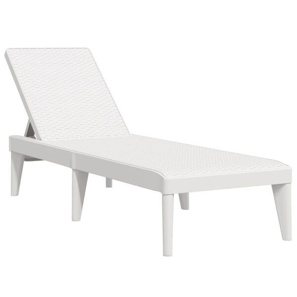 vidaXL Ξαπλώστρα Λευκή 186 x 60 x 29 από Πολυπροπυλένιο