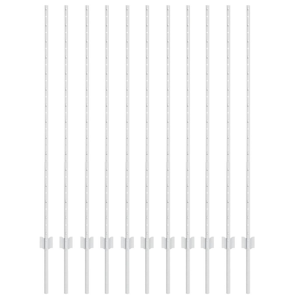 vidaXL Στύλοι Περίφραξης 22 pcs Ασημί 140 cm Γαλβανισμένος χάλυβας