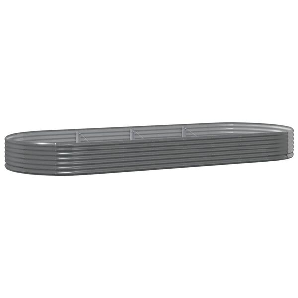 vidaXL Ζαρντινιέρα Γκρι 373x140x36 εκ. Γαλβανισμένος χάλυβας
