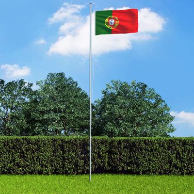 vidaXL Σημαία Πορτογαλίας 4 μ. με Ιστό Αλουμινίου