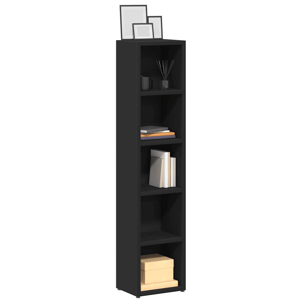 vidaXL Έπιπλα για CD 2 τεμ. Μαύρα 21x16x93,5 εκ. από Μοριοσανίδα