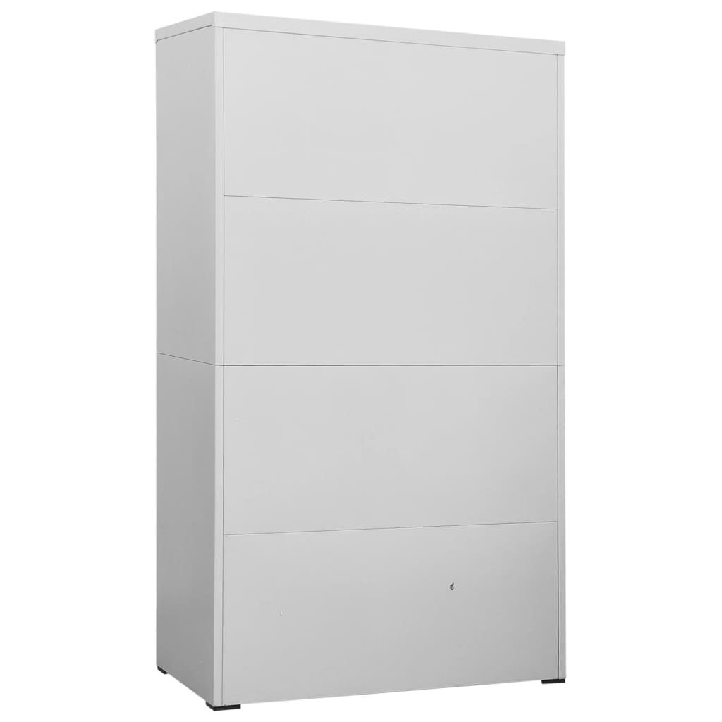 vidaXL Αρχειοθήκη Ανοιχτό Γκρι 90 x 46 x 164 εκ. από Ατσάλι