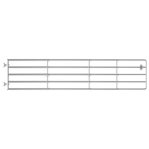 vidaXL Πόρτα Αγροκτήματος με 5 Μπάρες Ασημί (150-400)x90 εκ. Ατσάλινη