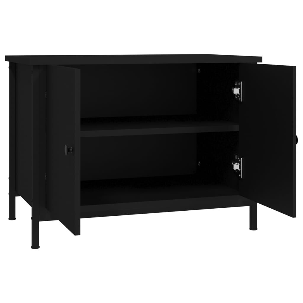 vidaXL Έπιπλο Τηλεόρασης με Πόρτες Μαύρο 60 x 35 x 45 εκ. Επεξ. Ξύλο