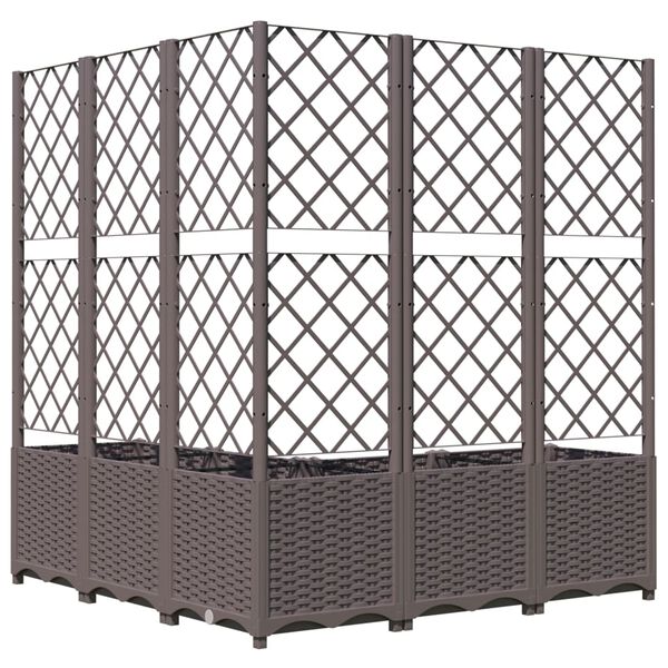 vidaXL Ζαρντινιέρα Κήπου με Καφασωτό Καφέ 120 x 120 x 136 εκ. από PP