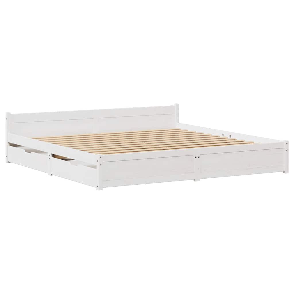 vidaXL Σκελετός Κρεβ. Χωρίς Στρώμα Λευκό 180x200 εκ Μασίφ Πεύκο