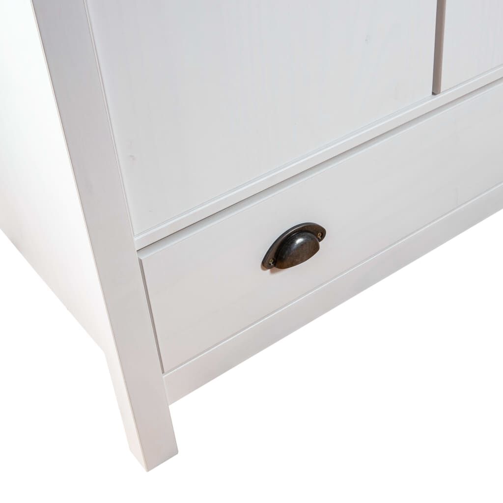 vidaXL Ντουλάπα Hill Δίφυλλη Λευκή 89x50x170 εκ. Μασίφ Ξύλο Πεύκου