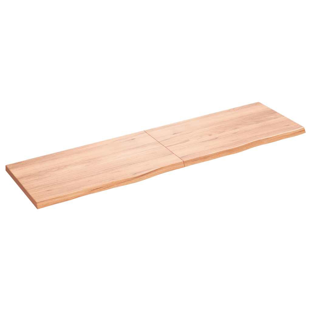 vidaXL Ράφι Τοίχου Ανοιχτό Καφέ 180x50x(2-4)εκ. Επεξ. Μασίφ Ξύλο Δρυός