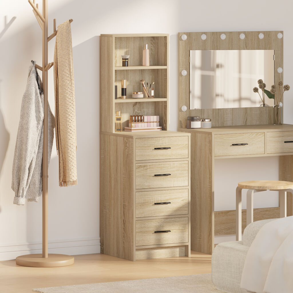 vidaXL Highboard Sonoma Oak 40x41x135 εκ. Επεξεργασμένο Ξύλο