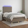 vidaXL &Kappa;&rho;&epsilon;&beta;ά&tau;&iota; Boxspring &mu;&epsilon; &Sigma;&tau;&rho;ώ&mu;&alpha; & LED Taupe 120x190 &epsilon;&kappa;. &Upsilon;&phi;&alpha;&sigma;&mu;ά&tau;&iota;&nu;&omicron;