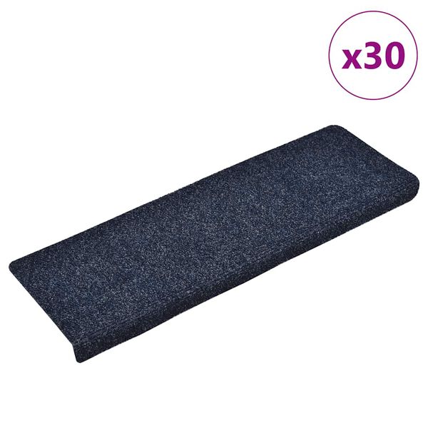 vidaXL Πατάκια Σκάλας Αυτοκόλλητα 30 τεμ. Μπλε 65x21x4 εκ.