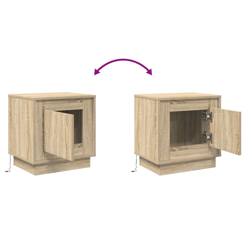 vidaXL Κομοδίνα Σετ 2 Sonoma oak Επεξεργασμένο ξύλο 44 x 34.5 x 45 εκ