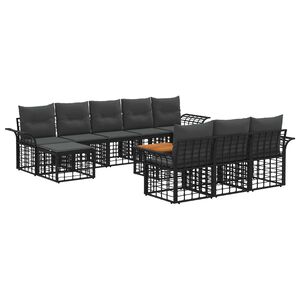 vidaXL &Sigma;&epsilon;&iota;&rho;ά &Kappa;&alpha;&nu;&alpha;&pi;έ &Epsilon;&xi;&omega;&tau;&epsilon;&rho;&iota;&kappa;&omicron;ύ 11 pcs &Mu;&alpha;ύ&rho;&omicron; &kappa;&alpha;&iota; &Sigma;&kappa;&omicron;ύ&rho;&omicron; &Gamma;&kappa;&rho;ί&zeta;&omicron;