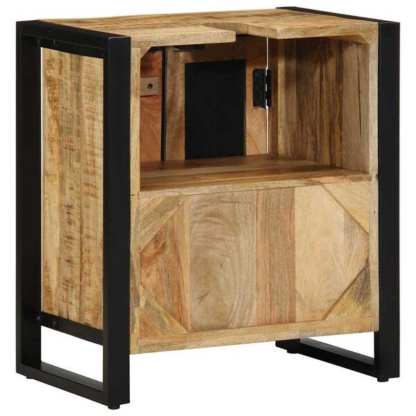 vidaXL Ντουλάπα Μπάνιου Καφέ 55 x 35 x 60 εκ. Μασίφ ξύλο μάνγκο