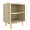 vidaXL Κομοδίνα 2 τεμ. Sonoma Δρυς 40x30x50εκ. & Μασίφ Ξύλινα Πόδια