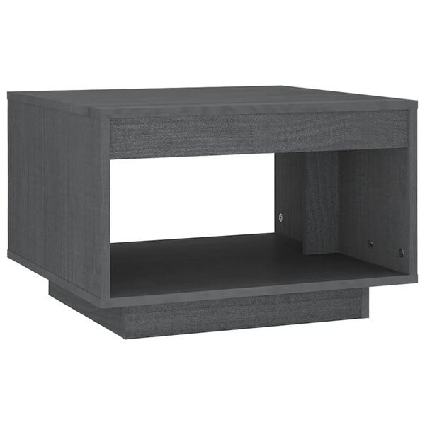 vidaXL Τραπεζάκι Σαλονιού Γκρι 50x50x33,5 εκ. από Μασίφ Ξύλο Πεύκου
