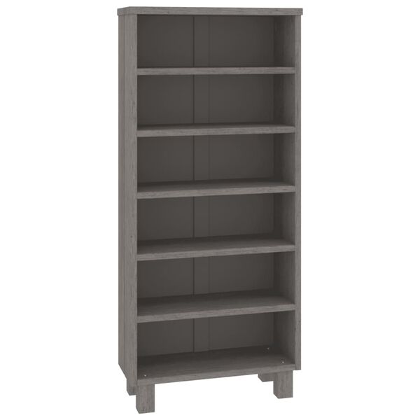 vidaXL Ραφιέρα CD HAMAR Αν. Γκρι 45x18x100 εκ. Μασίφ Ξύλο Πεύκου