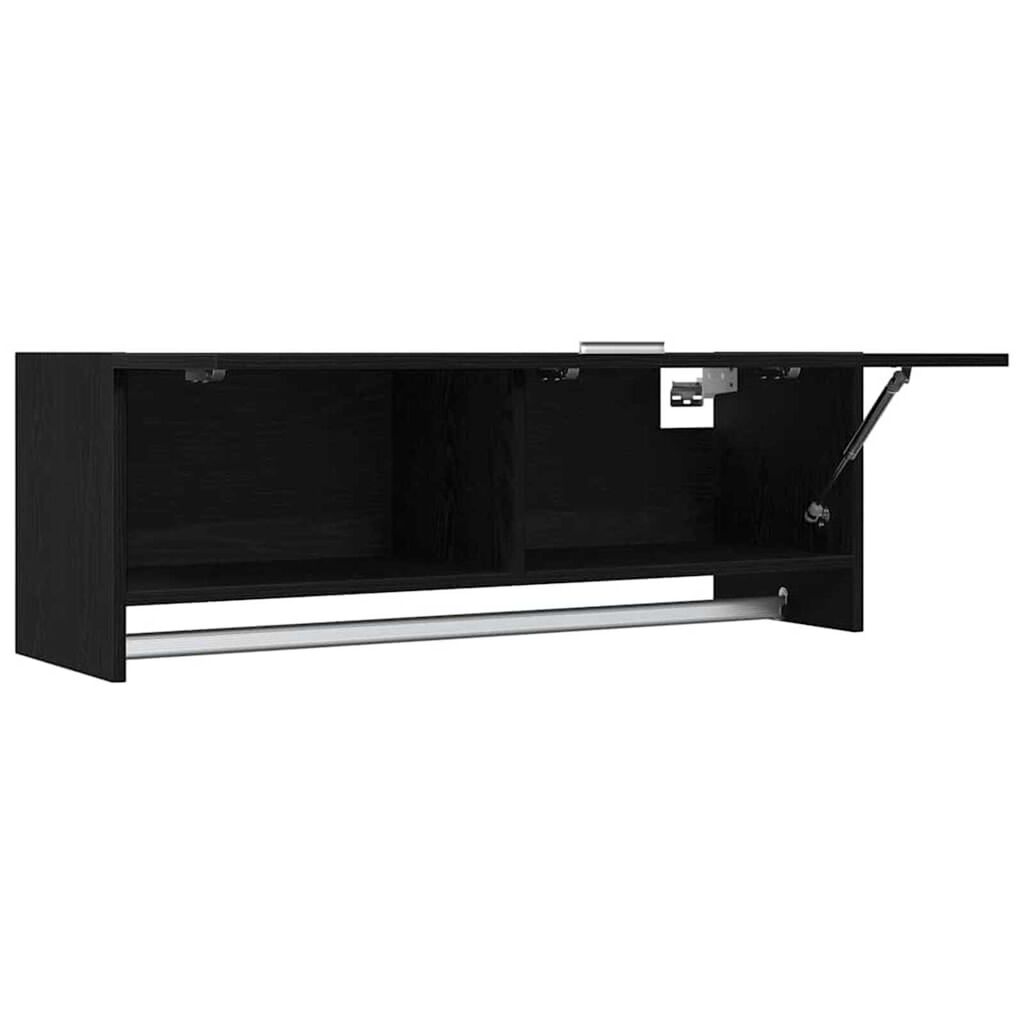 vidaXL Ντουλάπι με πόρτα Μαύρο 100 x 32.5 x 35 cm Επεξεργασμένο ξύλο
