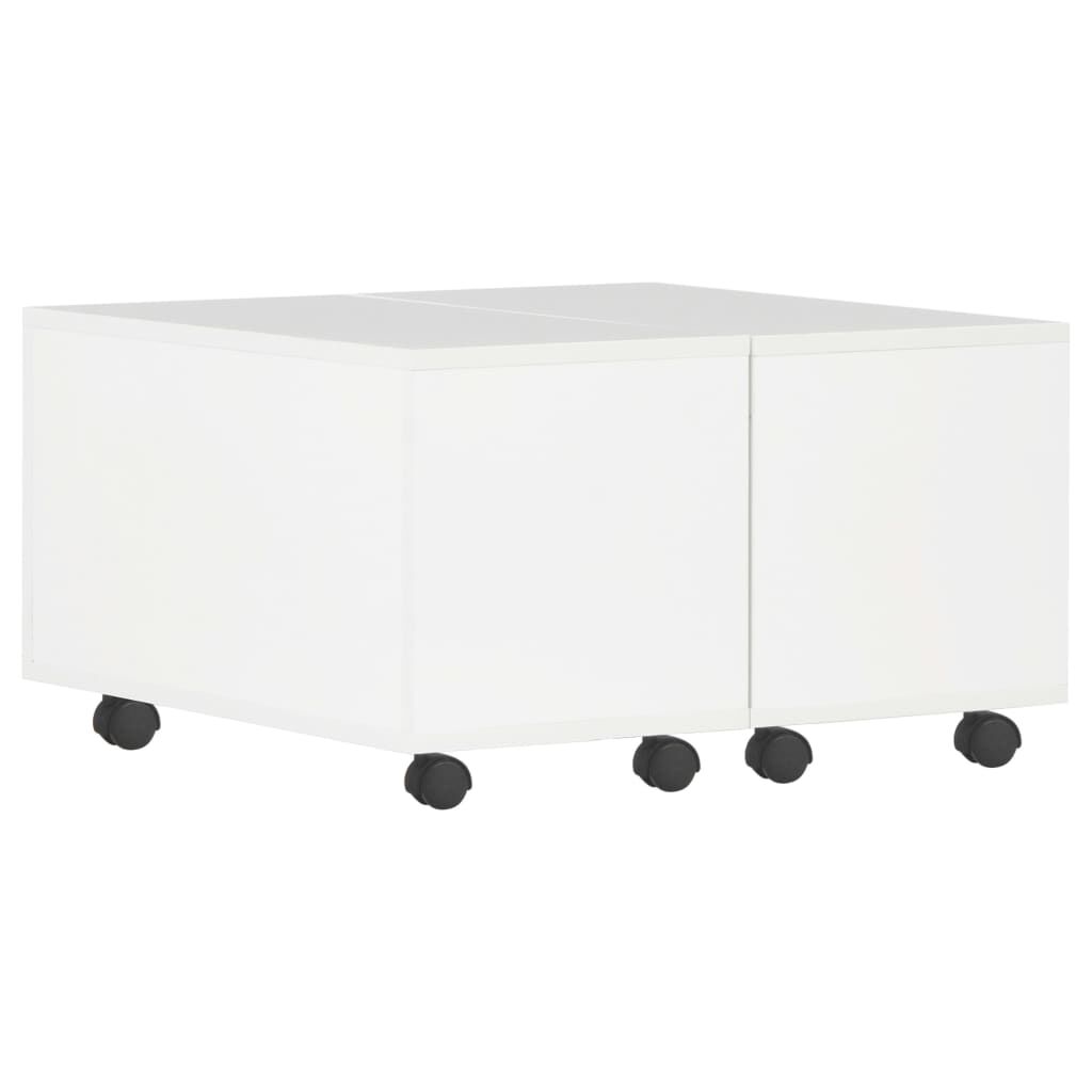 vidaXL Τραπεζάκι Σαλονιού Γυαλιστερό Λευκό 60x60x35 εκ. Μοριοσανίδα