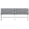 vidaXL Ταπετσαρισμένο κεφαλάρι Ανοιχτό γκρι 200 cm