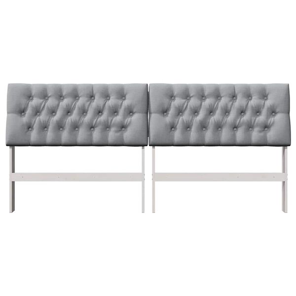 vidaXL Ταπετσαρισμένο κεφαλάρι Ανοιχτό γκρι 200 cm