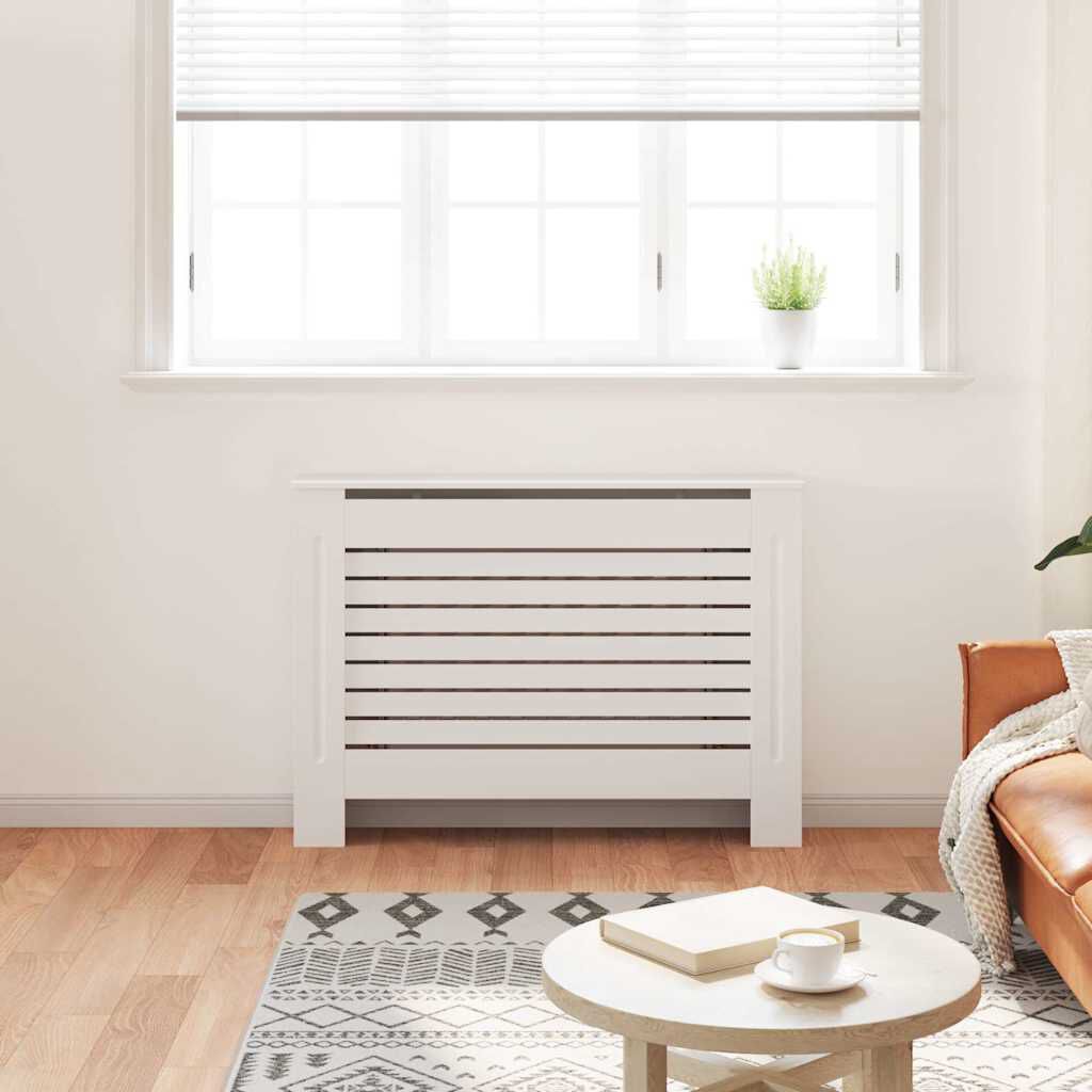 vidaXL Κάλυμμα Καλοριφέρ Λευκό 112 x 19 x 81,5 εκ. από MDF