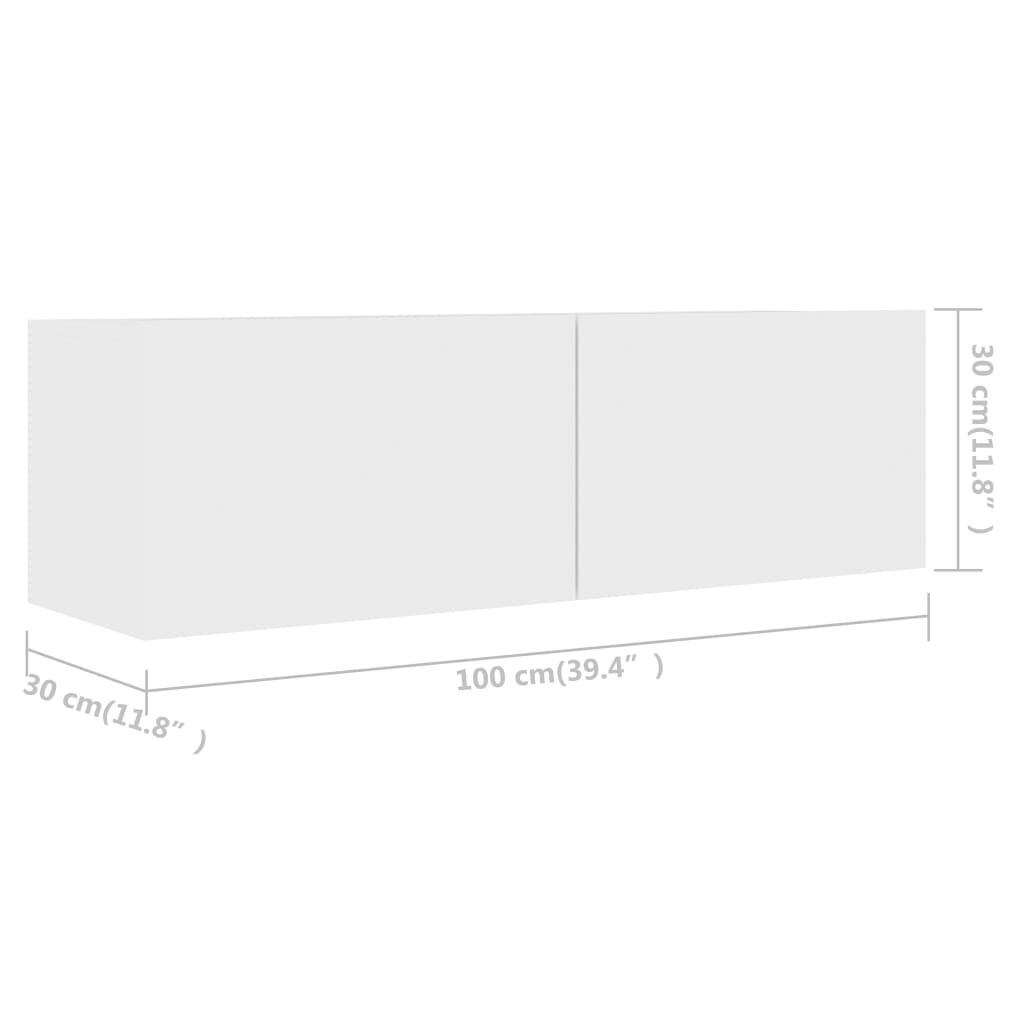 vidaXL Έπιπλα Τηλεόρασης 4 τεμ. Λευκά 100 x 30 x 30 εκ. Επεξ. Ξύλο