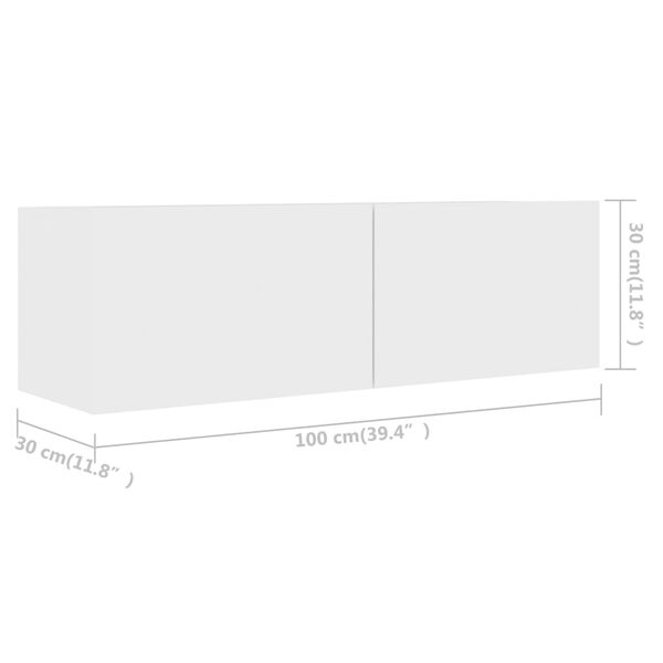 vidaXL Έπιπλα Τηλεόρασης 4 τεμ. Λευκά 100 x 30 x 30 εκ. Επεξ. Ξύλο