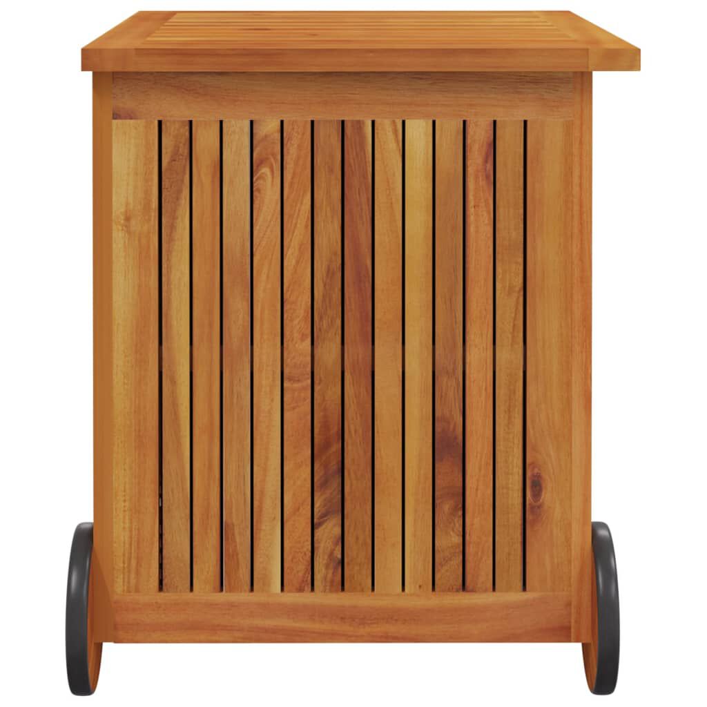 vidaXL Μπαούλο Αποθήκευσης Κήπου με Ρόδες 60x50x58 εκ. Μασίφ Ακακία