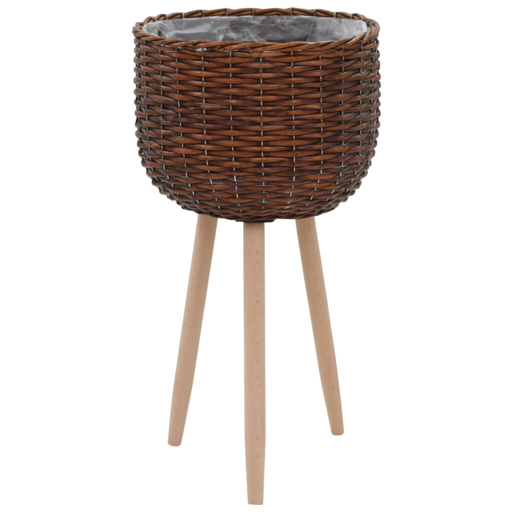vidaXL Γλάστρες 3 τεμ. από Wicker με Επένδυση Πολυαιθυλενίου