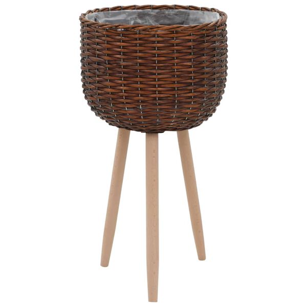 vidaXL Γλάστρες 3 τεμ. από Wicker με Επένδυση Πολυαιθυλενίου