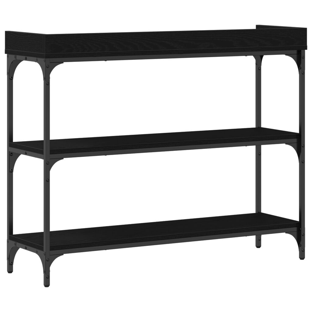vidaXL Κονσόλα Μαύρη Δρυς 100x30x80 εκ. Επεξεργασμένου Ξύλου και Χάλυβα
