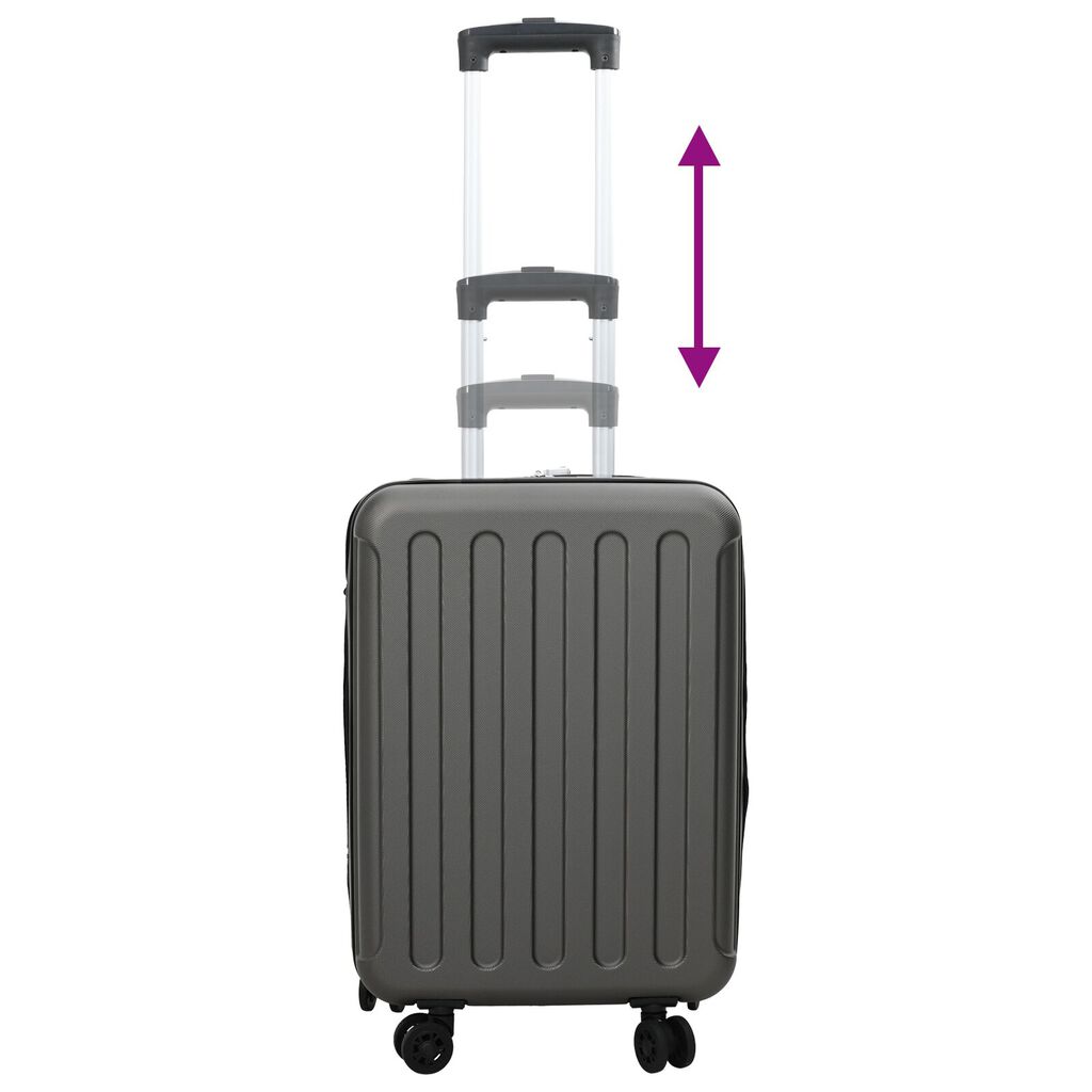 vidaXL Πτυσσόμενη βαλίτσα σκληρού τύπου 20'' Σκούρα γκρι 34x23x55.5 εκ ABS