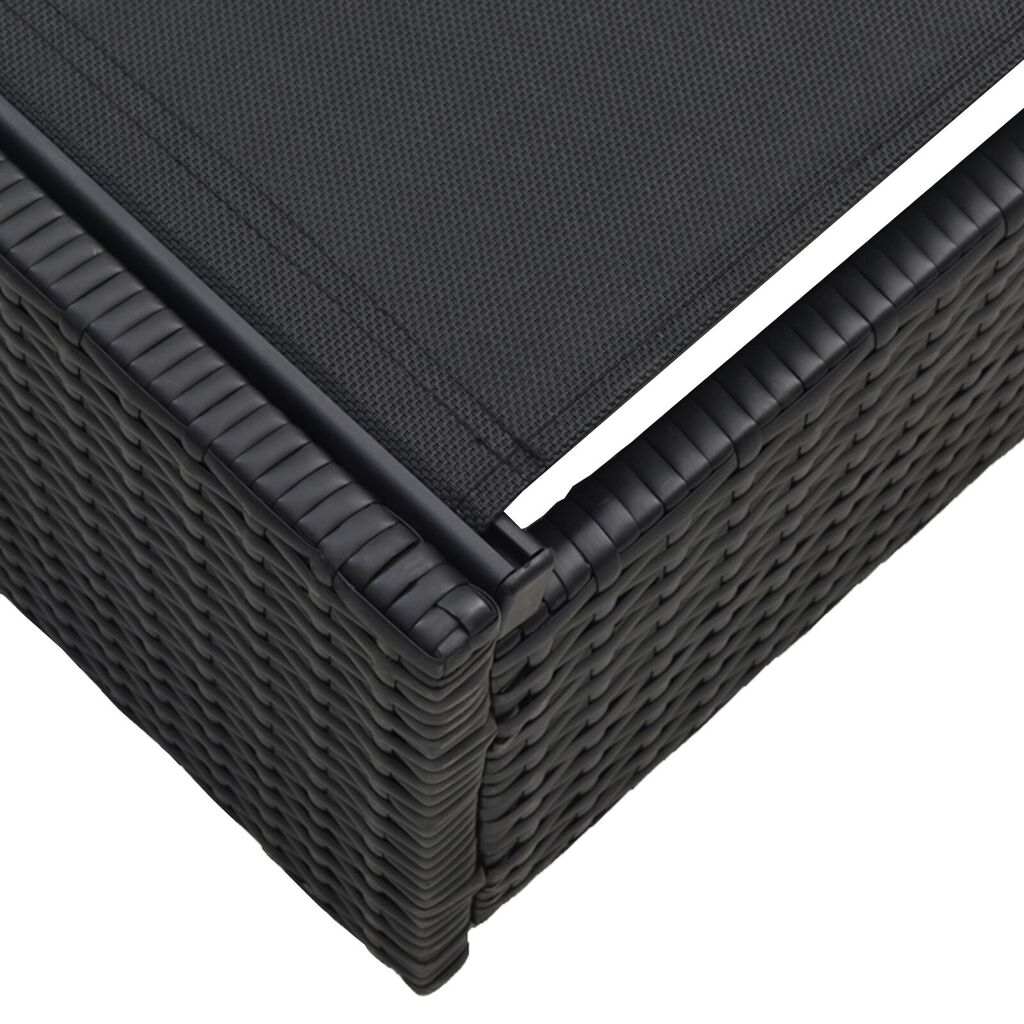 vidaXL Ξαπλώστρα Μαύρη 60x200x27 εκ Ρατάν