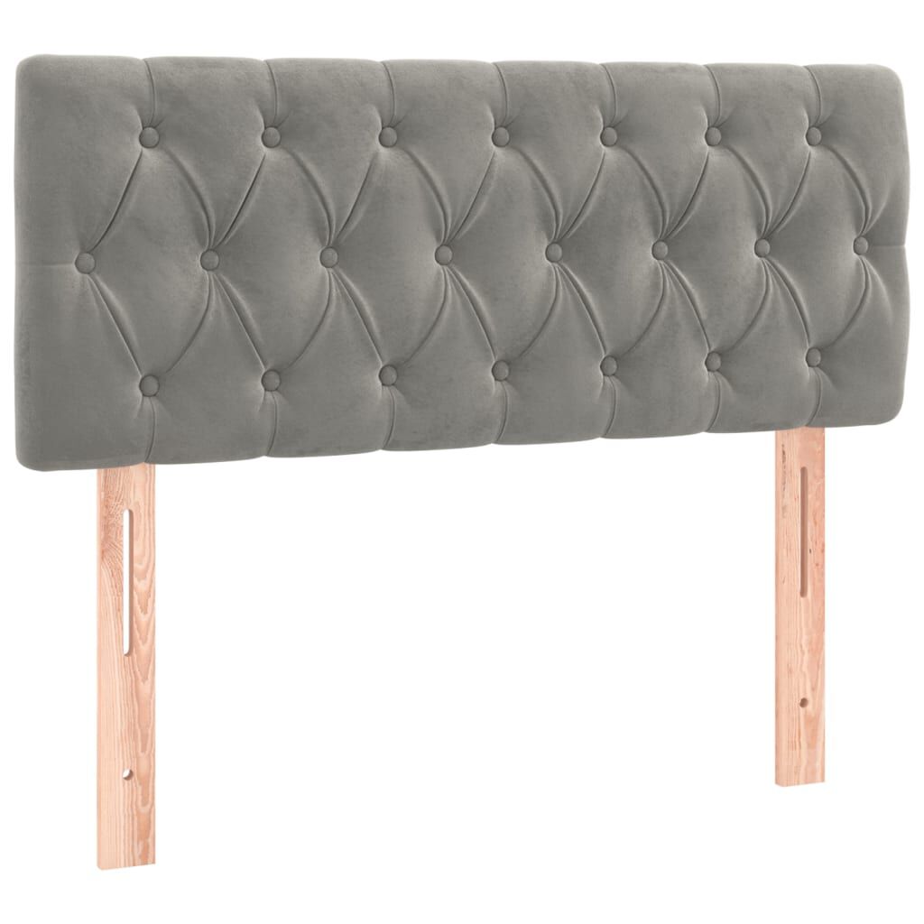 vidaXL Κρεβάτι Boxspring με Στρώμα & LED Αν.Γκρι 120x200 εκ. Βελούδινο
