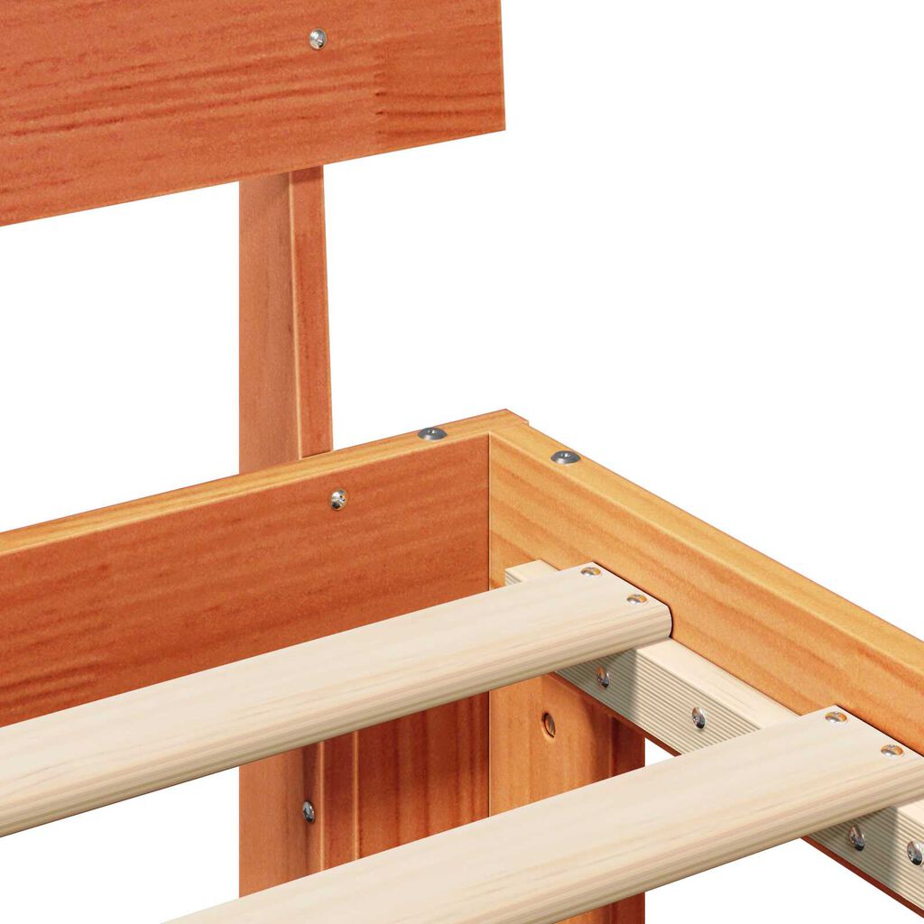 vidaXL Σκελετός Κρεβατιού Καφέ 120 x 190 cm Μασίφ ξύλο πεύκου