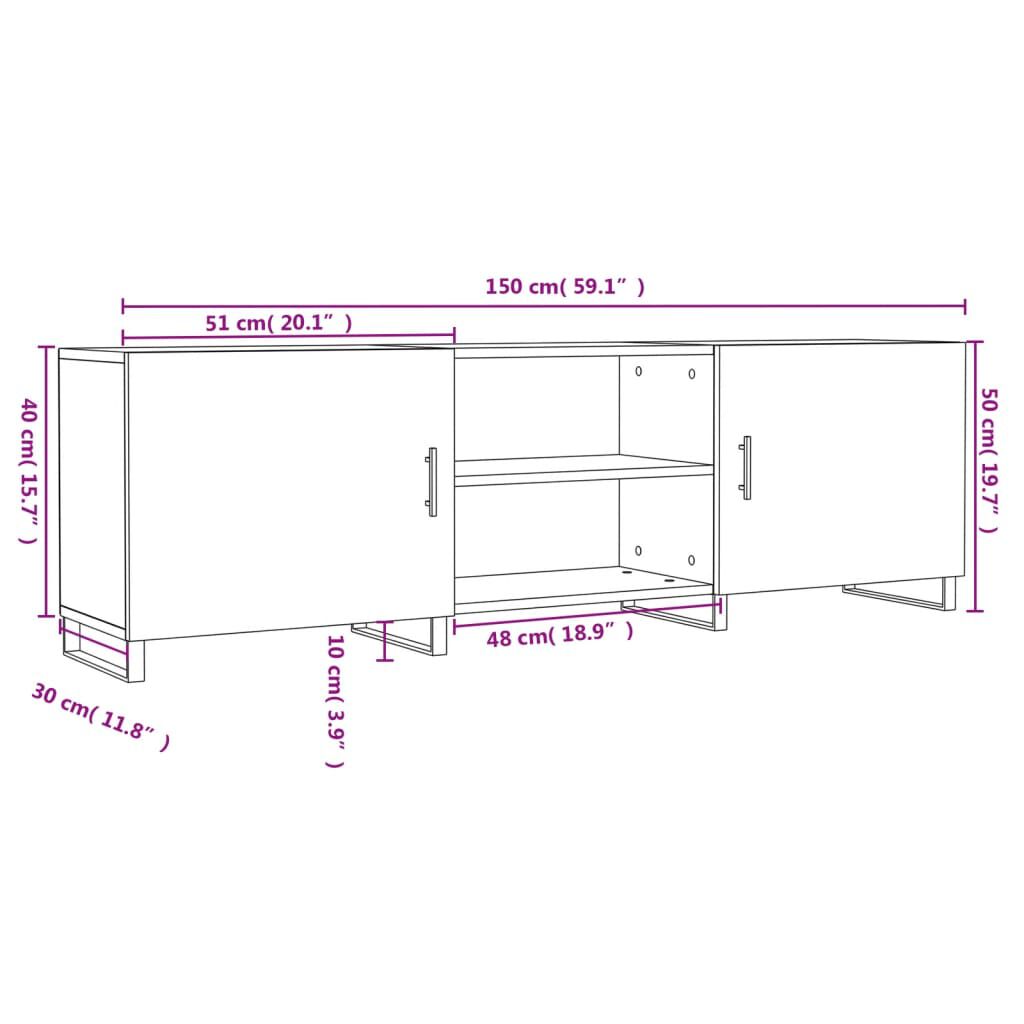 vidaXL Έπιπλο Τηλεόρασης Sonoma Δρυς 150x30x50 εκ. Επεξεργασμένο Ξύλο