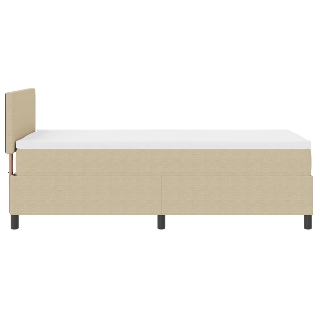 vidaXL Κρεβάτι Box Spring με Στρώμα Ανοιχτό Πράσινο Γκρι 90x200 εκ. Βελούδινο Ύφασμα